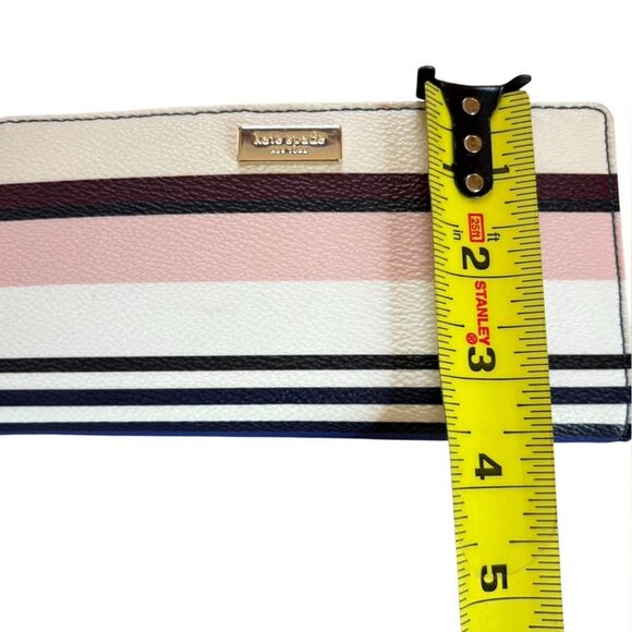 Kate Spade Berber Stripe Stacy Bifold Wallet Pink Multi Colored - Picture 11 of 11